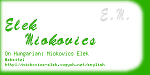 elek miokovics business card